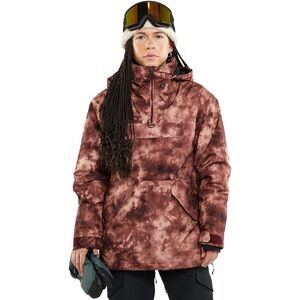 Volcom Women’s Fern Gore-Tex Pullover Insulated Jacket Small Pink Salt Wash Snow